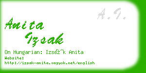 anita izsak business card